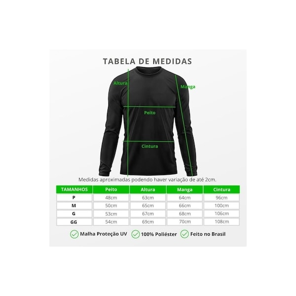 Camiseta Manga Longa Adriben Dry Fit Proteção Solar UV 50/ Treino Academia - Masculina-ffc9b38e-e0b1-4eb1-8b45-618842121fb2